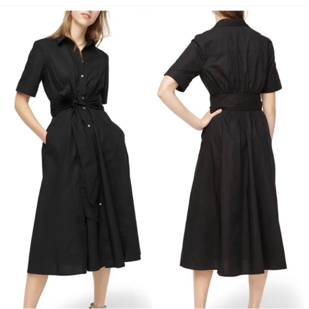 J CREW COTTON POPLIN TIE-WAIST DRESS